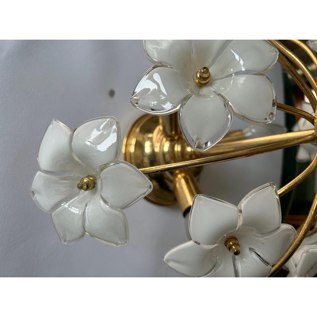 White Daisies Murano Ceiling Light, 1980s For Sale - Image 12 of 15