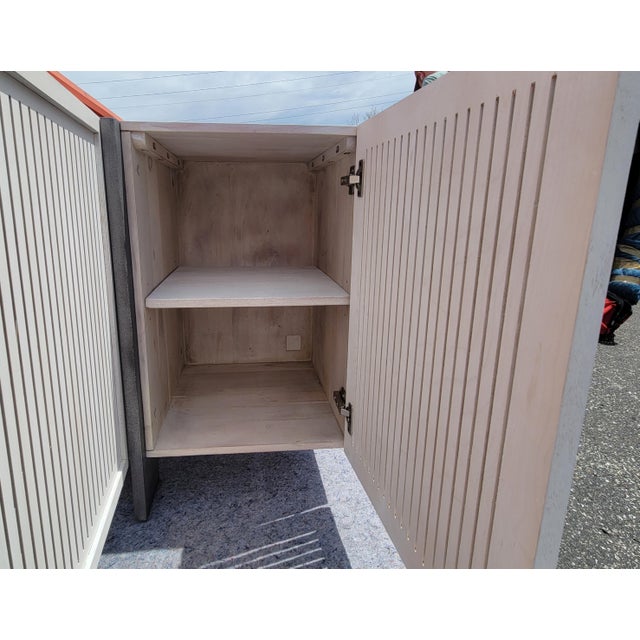 CB2 Cb2 Costela 74" White Wash Acacia Wood Credenza For Sale - Image 4 of 11