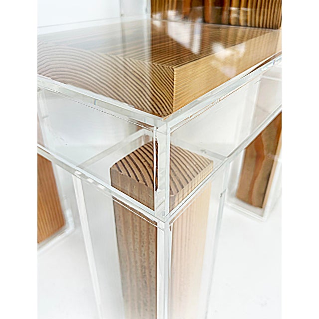 Custom Made Lucite and Wood Sculptural Chair For Sale - Image 9 of 9