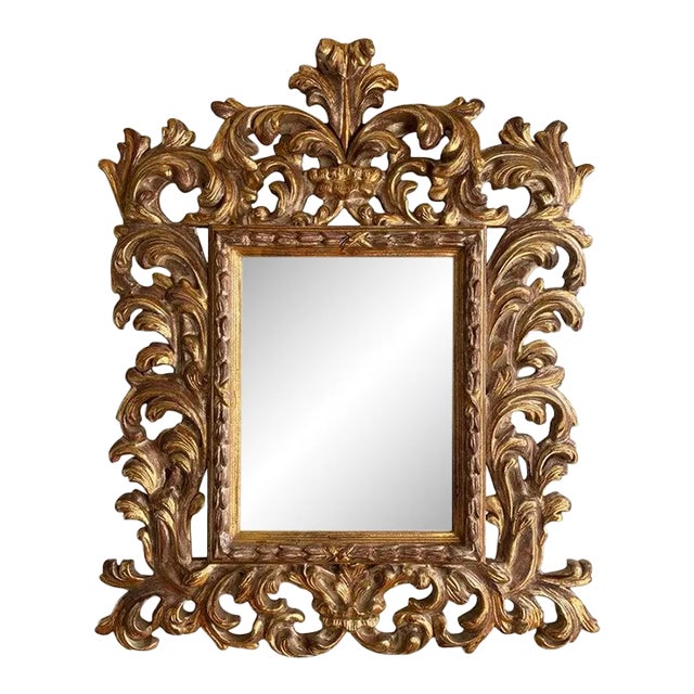 1970s Rococo Giltwood Mirror For Sale