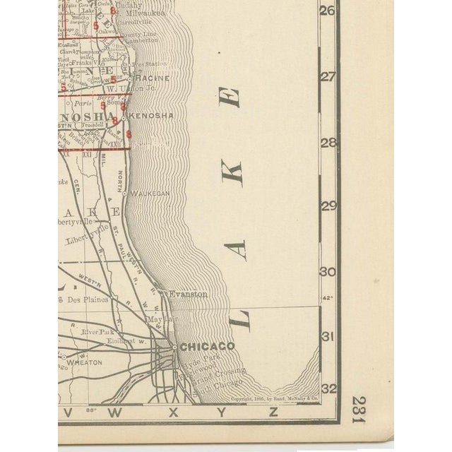 Antique Map of Wisconsin The Badger State by Ran McNally, 1899 For Sale - Image 9 of 12