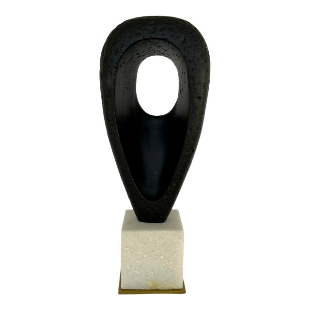Arteriors Modern Black and White Ricestone Dayton Sculpture For Sale