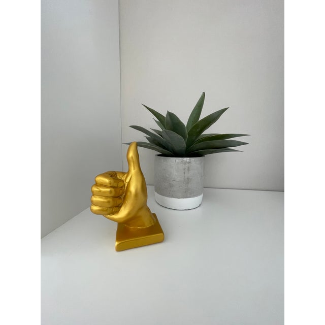 Gold Thumbs Up Hand Symbol Sculpture For Sale In Miami - Image 6 of 7