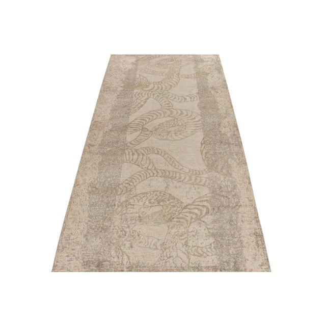 From Rug & Kilim’s Homage collection, a 6x12 distressed style abstract rug relishing a forgiving play of beige-brown and...