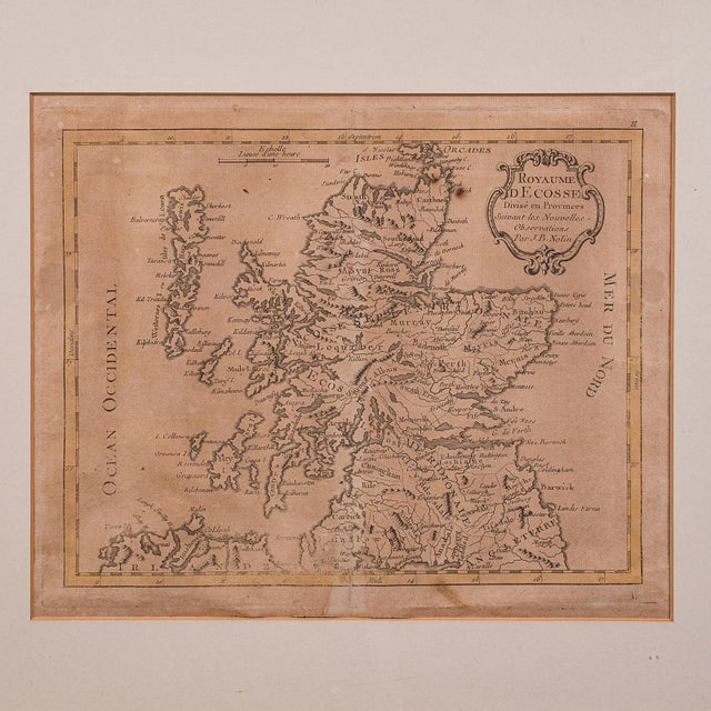 Antique Map of Scotland, French, Framed Cartography, Ecosse, Georgian, c.1780 For Sale - Image 4 of 12
