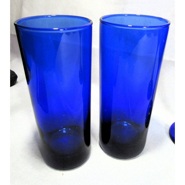 Vintage Mid Century Modern Cobalt Blue Cocktail Glasses - Set of 4 For Sale - Image 11 of 11