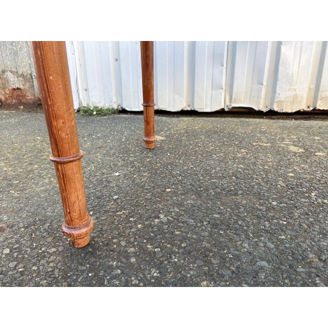 Antique Pitch Pine Desk with Turned Legs and Drawer, 1900s For Sale - Image 5 of 11