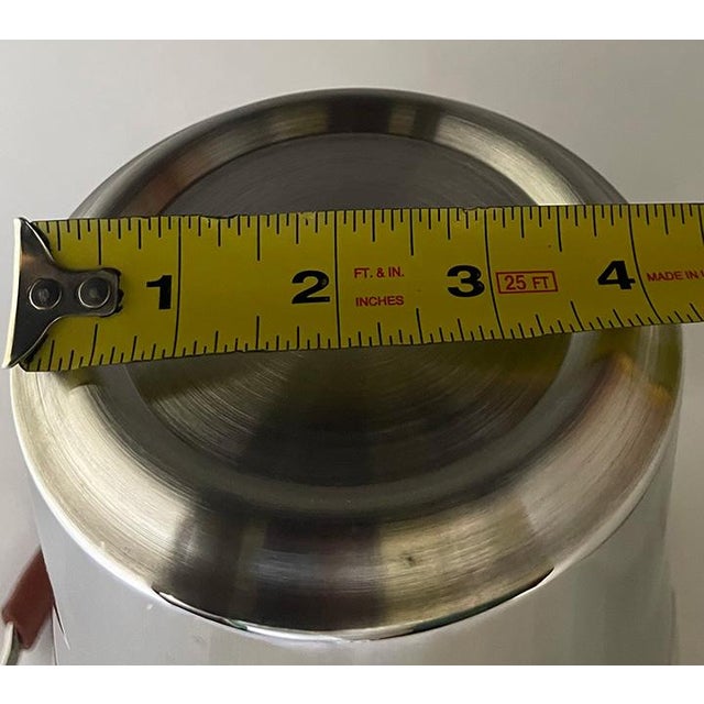 Silver Late 20th-Century Laurent-Perrier Champagne Stainless Steel Wine Bucket With Leather Handle For Sale - Image 8 of 8