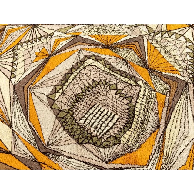 Vintage Cream and Brown Patterned Rug, 1970s For Sale - Image 6 of 13