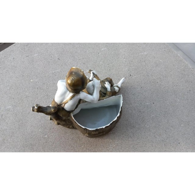 Ceramic 1890s Schafer & Vater Figurine & Catchall For Sale - Image 7 of 12
