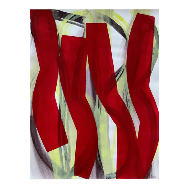 Contemporary Abstract Gouache on Arches Paper "14av8a-2014" by Alain Clément For Sale