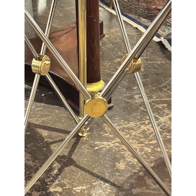 Early 21st Century Pair of Jansen Design Steel and Brass Side Tables For Sale - Image 5 of 8