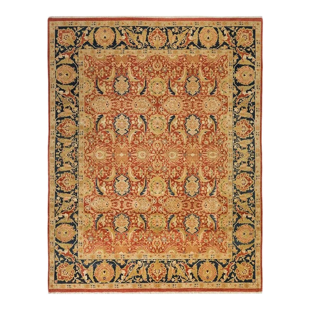 Mogul Collection Hand-Knotted Area Rug - Orange 8' 2" x 10' 4" For Sale