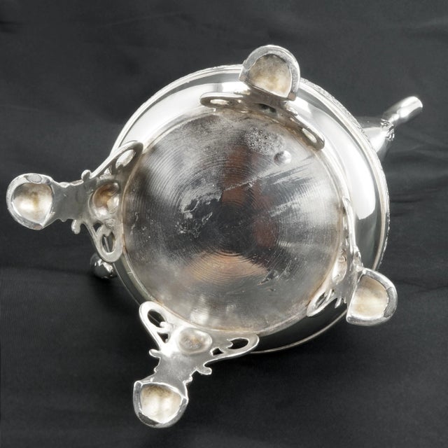 Large Victorian Silver Plate Coffee Pot Circa 1870 For Sale - Image 11 of 13