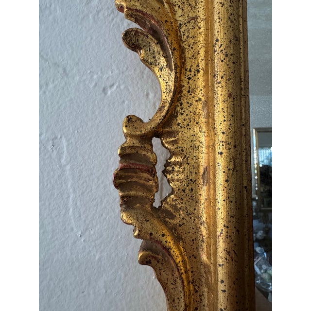 Vintage Italian Rococo Revival Giltwood Wall Mirror, Circa 1960 For Sale - Image 10 of 12
