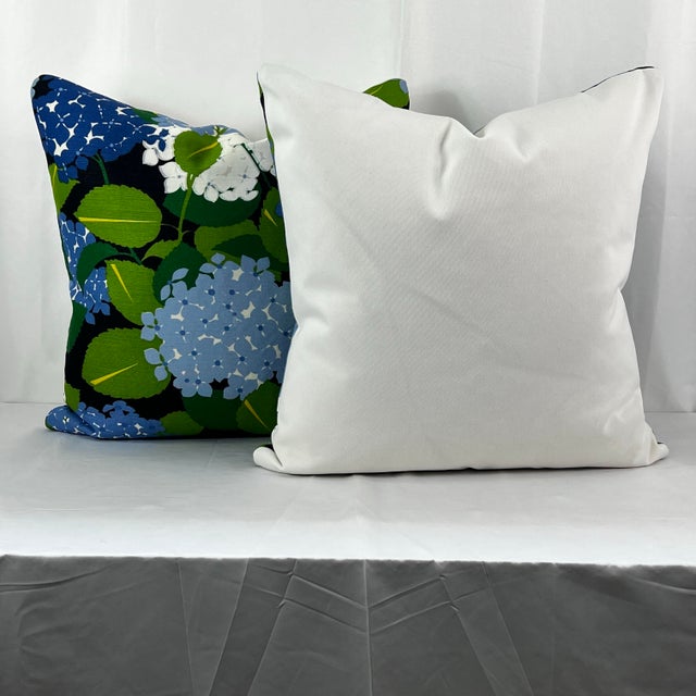 Handcrafted custom-tailored 20” Feather/down pillows in Paul Poiret created and attributed to Schumacher fabric. Colors...