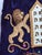 Blue Rare Antique Hand Embroidered Judaica Jewish Memorial Torah Mantel Scroll Cover For Sale - Image 8 of 12