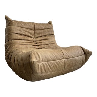 Togo Lounge Chair in Leather by Michel Ducaroy for Ligne Roset, 1973 For Sale