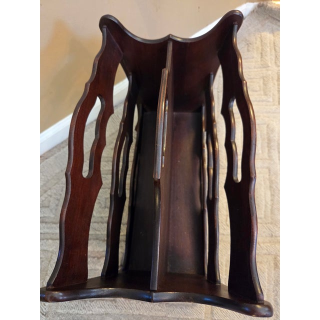 Vintage Wood Magazine Rack For Sale - Image 4 of 9