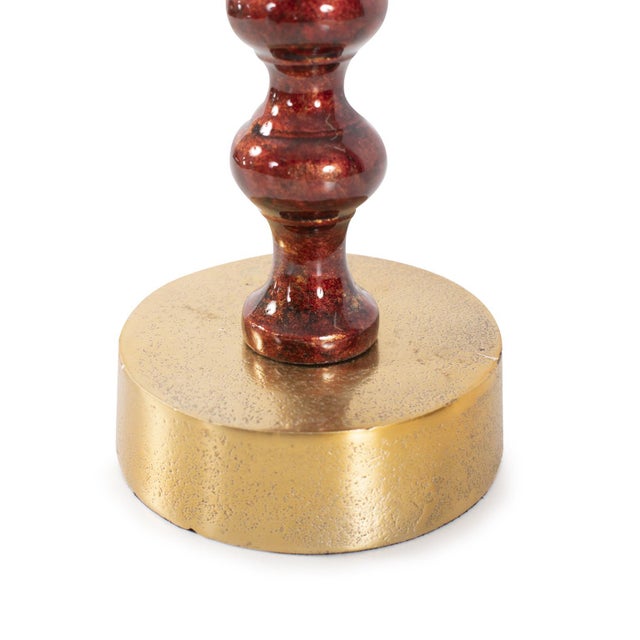 2020s Sharma Crimson Gold Rounded Candlestick- Tall For Sale - Image 5 of 11