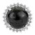 11.55 Carat Black Star & Zircon Halo Statement Ring in 925 Silver Size 7 For Sale