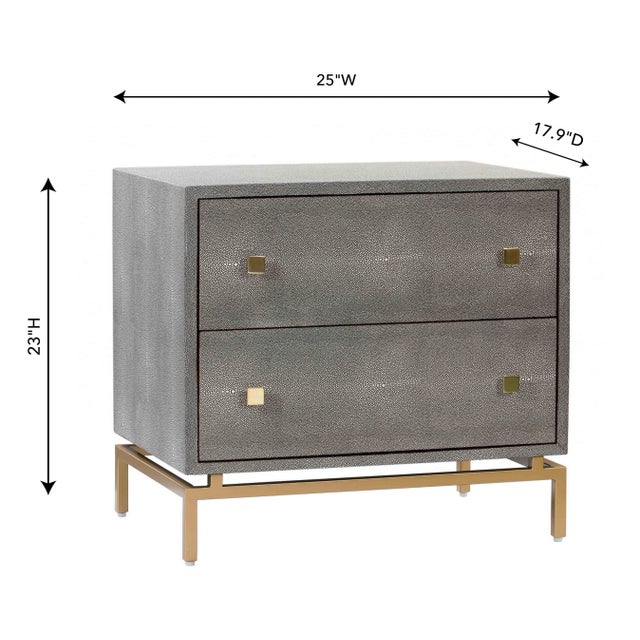 Metal Pesce Shagreen Nightstand For Sale - Image 7 of 9