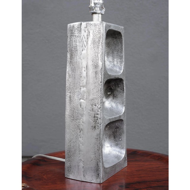Arteriors Abstract Brutalist Style Metal Table Lamp For Sale In San Francisco - Image 6 of 12