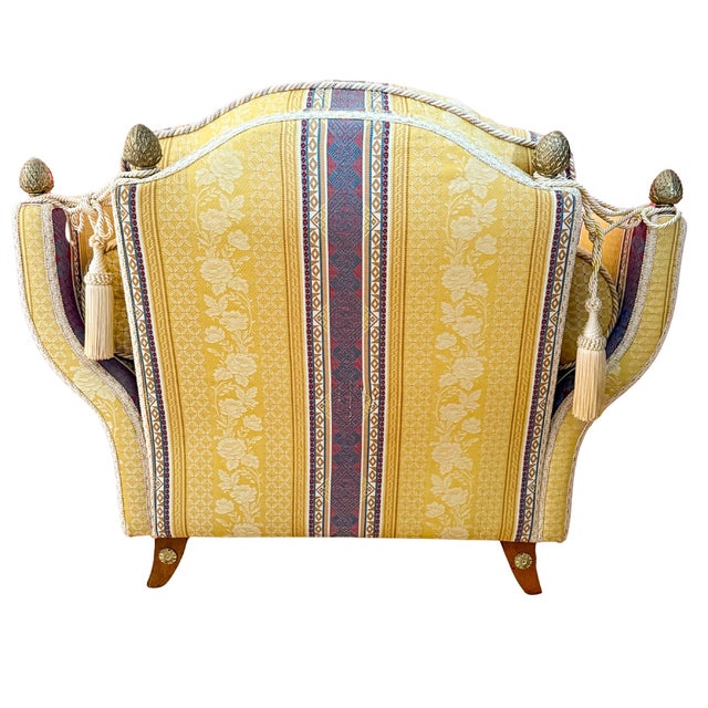 Grand Scale Neoclassical Revival Italian Maximalist Armchair With Bolsters and Tassels For Sale - Image 11 of 14