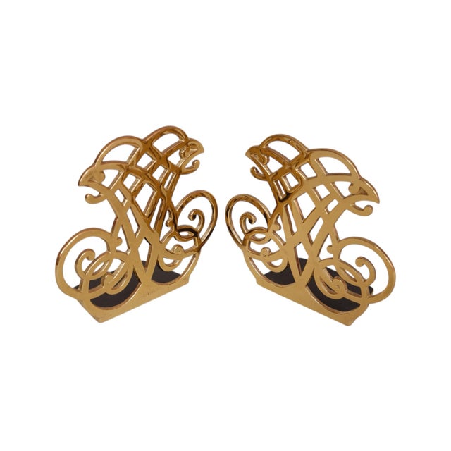 American Thomas Jefferson Cipher Brass Bookends, a Pair For Sale - Image 3 of 5