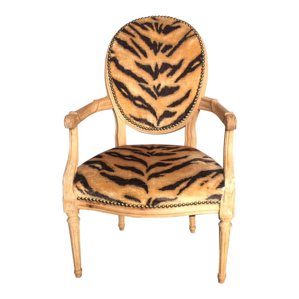 Tiger Print Arm Chair Chairish