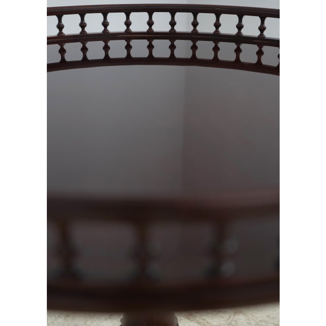 Baker Stately Homes Round Mahogany Lamp Table For Sale - Image 10 of 16