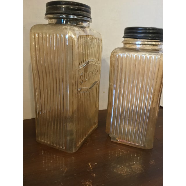 Vintage 1950s Glass Coffee & Sugar Canisters - Set of 2 ...