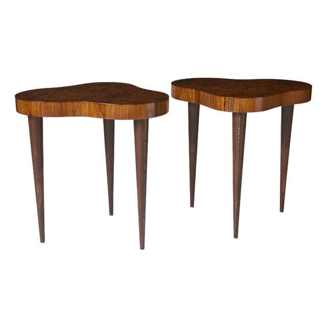 A Rare Pair of Gilbert Rohde Side Tables For Sale