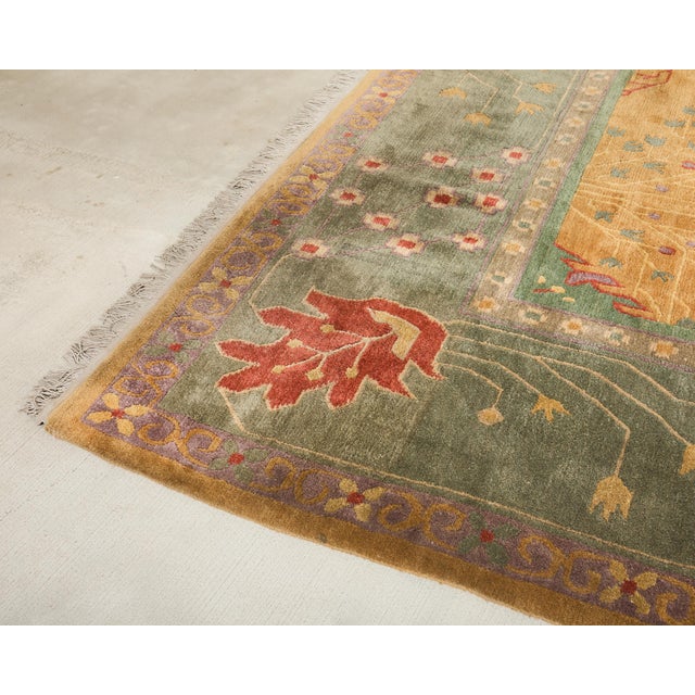 Palace Size Nepalese Tibetan Wool Donegal Style Rug 15' X 22' For Sale - Image 11 of 18