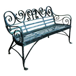 Regency Iron Garden Bench For Sale