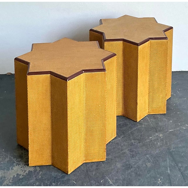 Vintage Star Shaped Molded Resin Side Tables . A Pair For Sale - Image 12 of 12