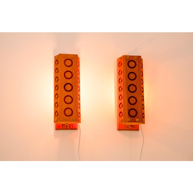 Mid-Century Modern Pine Wall Sconces from Vemdalia, Sweden, 1975, Set of 2 For Sale - Image 4 of 14