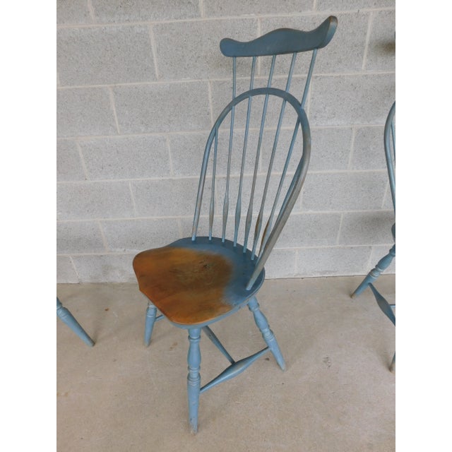 Set of 4 Bow Back High Comb Back Windsor Side Chairs For Sale - Image 10 of 12