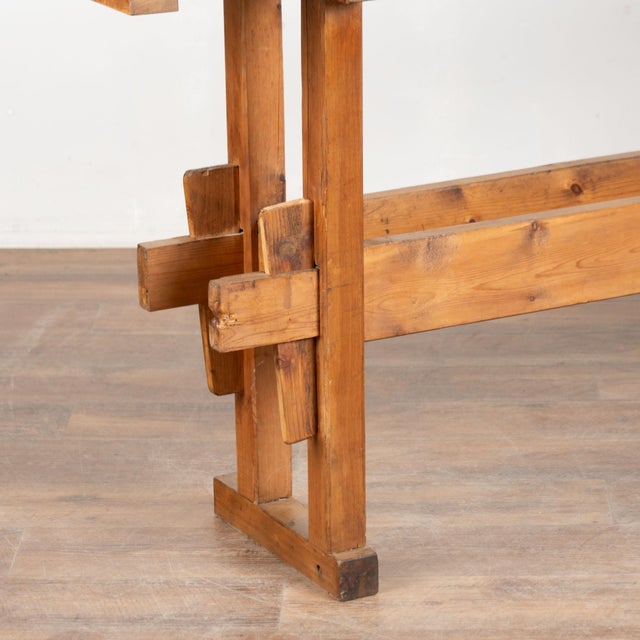 Early 20th Century Rustic Console Table Workbench For Sale - Image 15 of 17