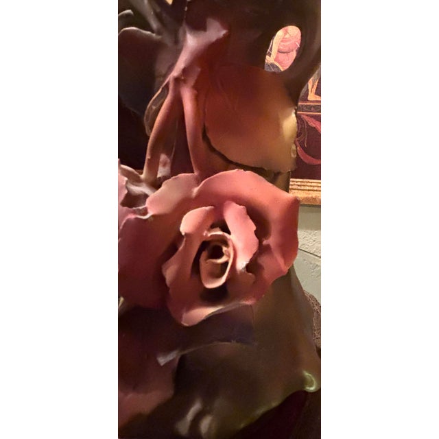 Early 20th Century Art Nouveau Estial Austria Porcelain Vase With Applied Roses For Sale In Saint Louis - Image 6 of 11