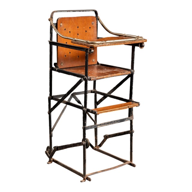 Early 20th Century Salesman Sample Collapsible High Chair For Sale