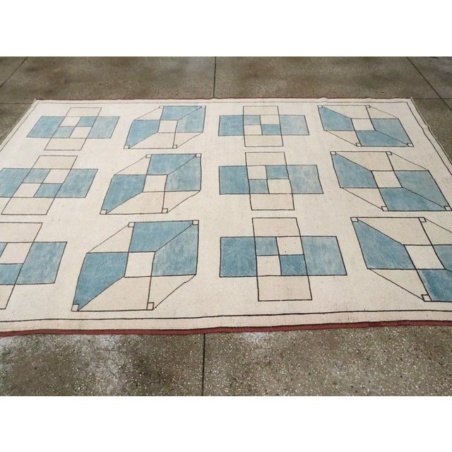 Galerie Shabab Collection Mid-20th Century Turkish Art Deco Style Accent Rug For Sale In New York - Image 6 of 10
