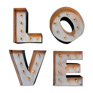 Industrial Light Up Marquee Block Letters - Love For Sale