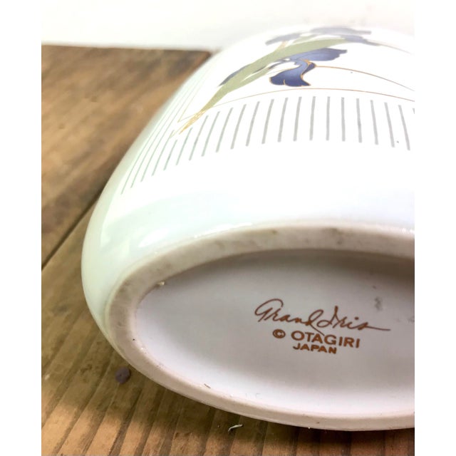 Vintage Iris Bouquet Otagiri Japan White Vase Chairish