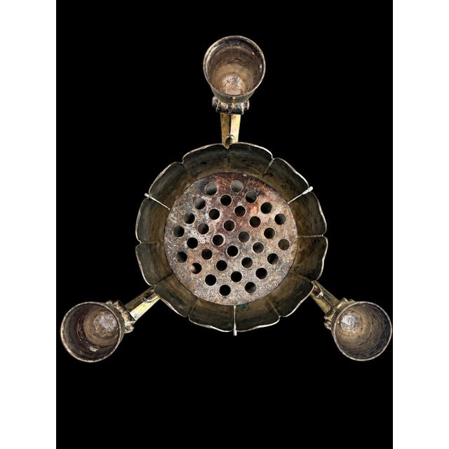 Description Beautiful and unusual vintage Leonard Silver Plate lotus-form candelabra and floral centerpiece, featuring an...
