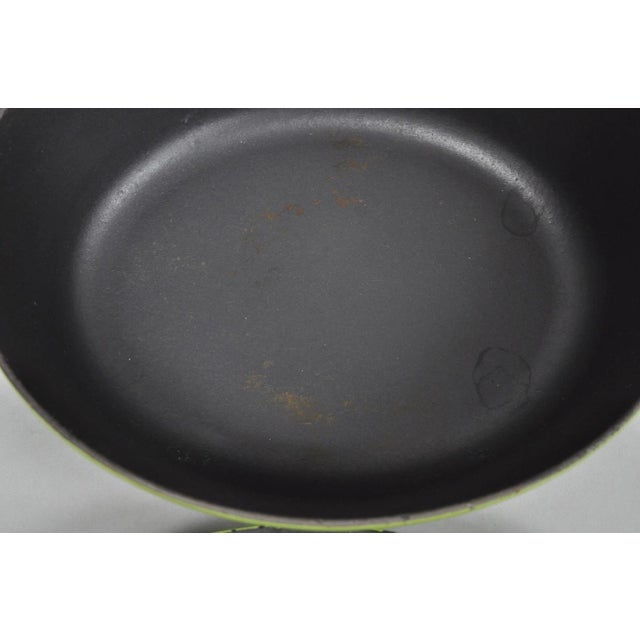Vintage Cast Iron Dutch Oven Made in France 20538 Green Casserole Pot W/ Lid For Sale - Image 11 of 15