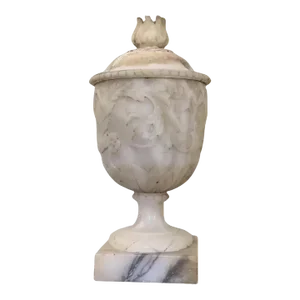 Antique 19th Century Italian Grand Tour Carved Alabaster Marble Vase in the Piranesi Style