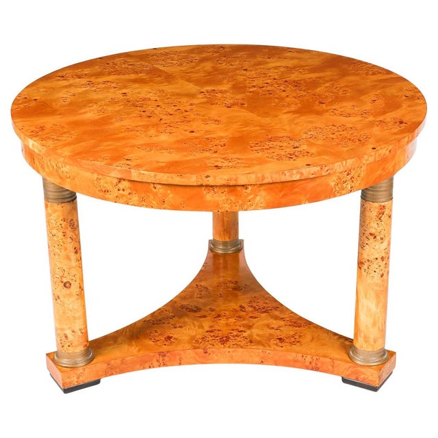 Antique Biedermeier Revival Coffee Table in Burr Elm, 1900s For Sale - Image 12 of 12