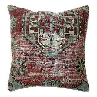 Zabihi Collection Worn Caucasian Rug Pillow For Sale