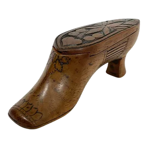 Early 19th Century Dutch Wooden Shoe Shaped Snuff Box